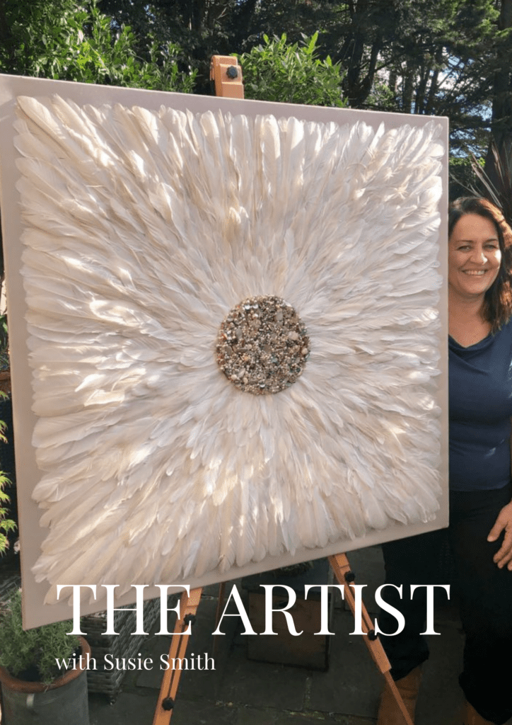 Title: Unveiling the Unique Artistry of Susie: West Sussex's Feathered Fusion

Susie, a visionary artist, weaves West Sussex's natural treasures into captivating artworks. Feathers and beads intertwine, crafting a tapestry of creativity.